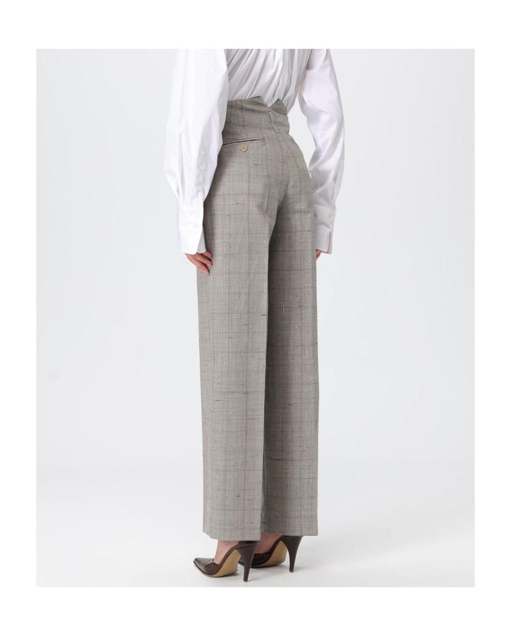 Semicouture Gray High-Waisted Casual Pants