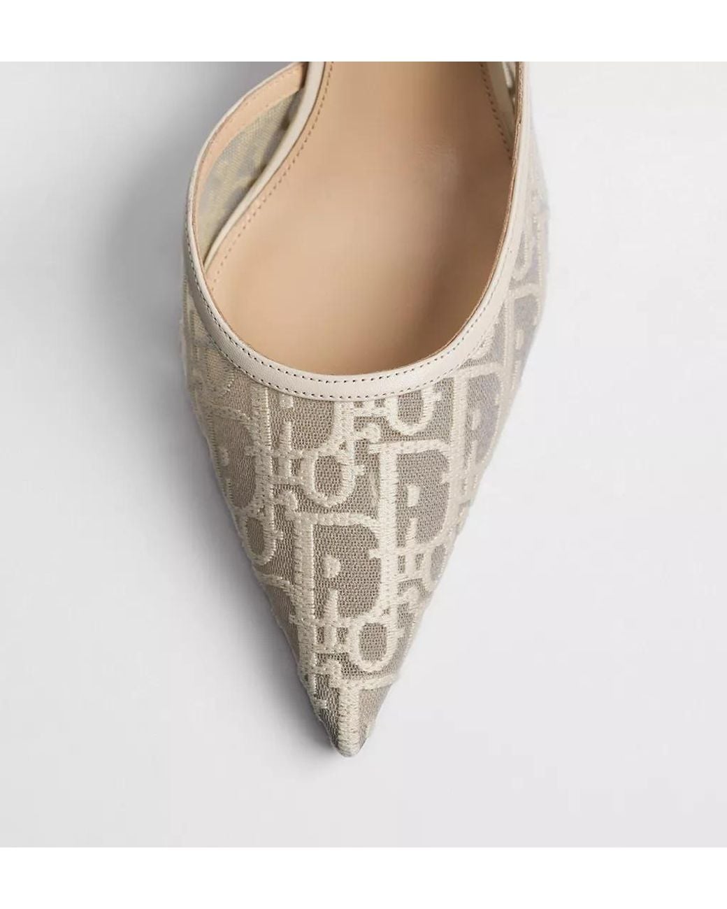 Dior White Aable Slingback Pump