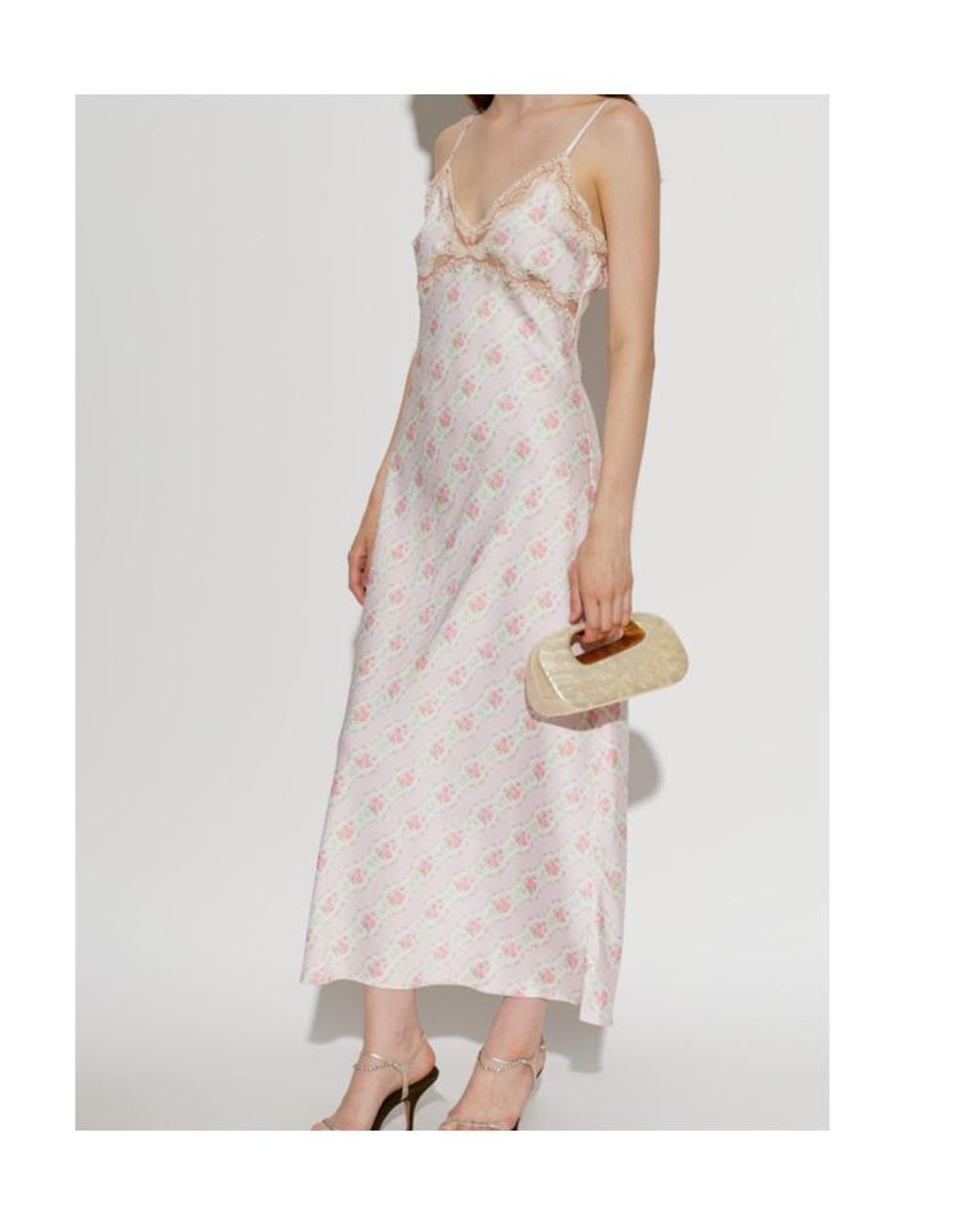 LoveShackFancy Multicolor Idris Lace-Trim Slip Dress