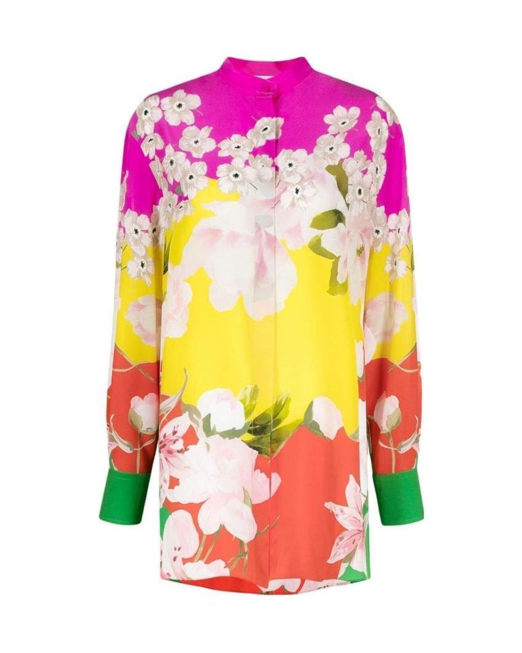 Valentino Pink Floral Drape Blouse