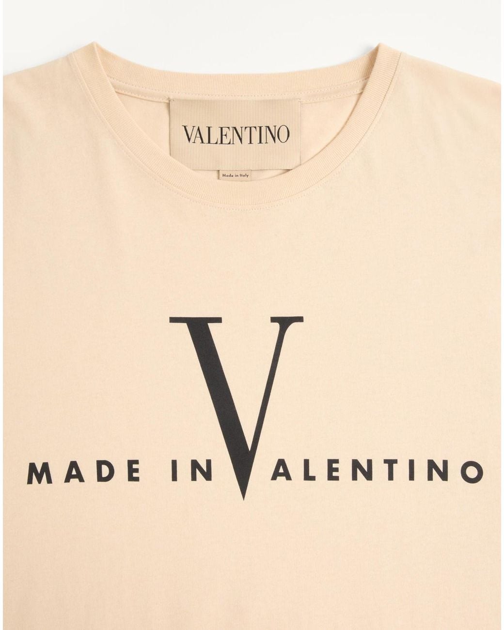 Valentino Natural Logo Printed Crewneck T-Shirt for men