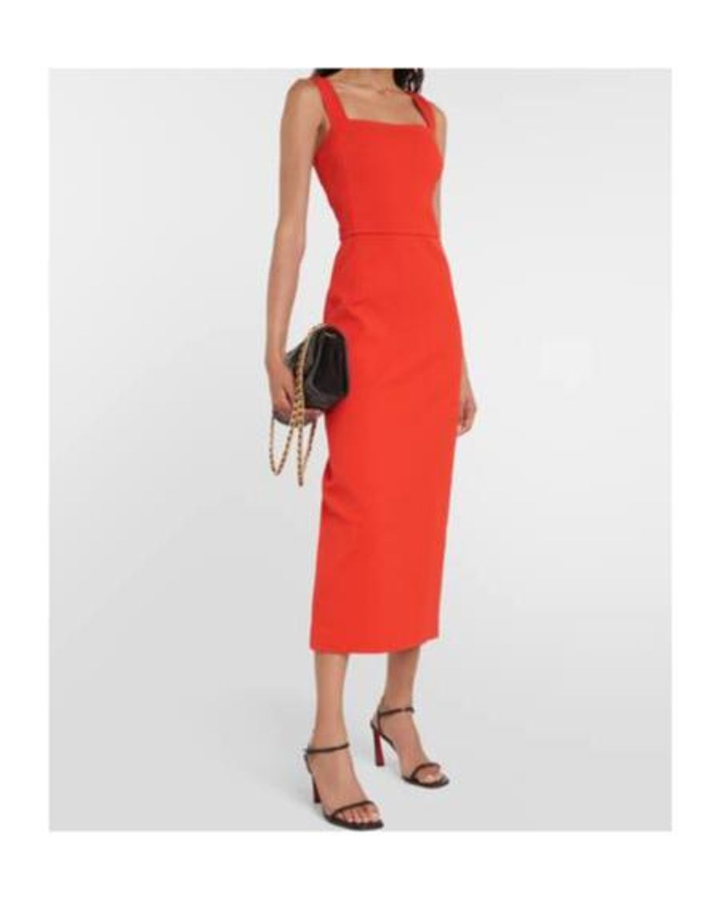 Tory Burch Red Bodycon Faille Midi Dress