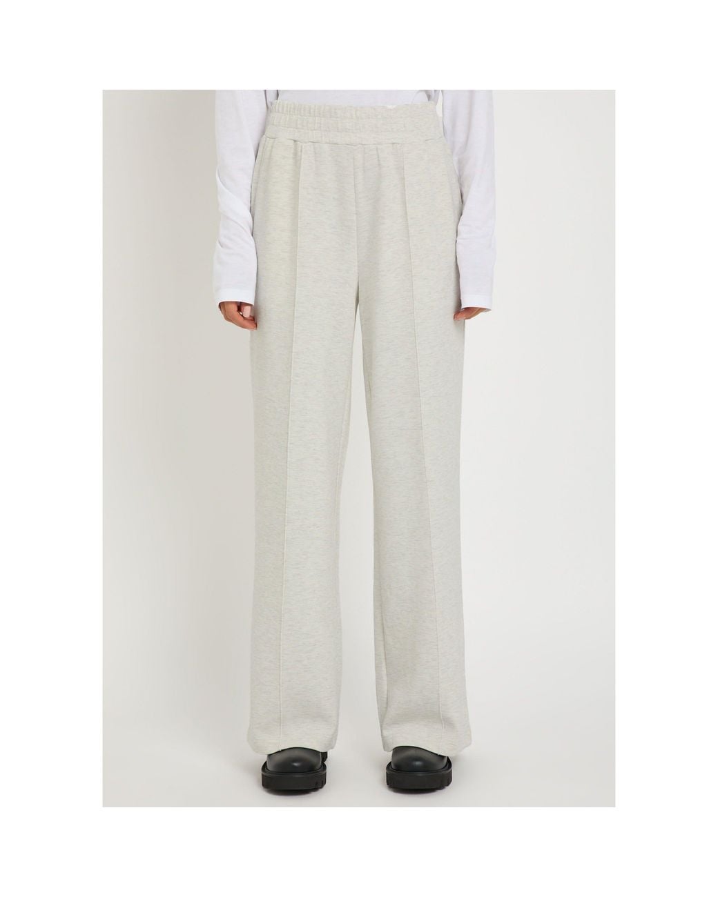 Varley White High-Waisted Wide-Leg Trousers