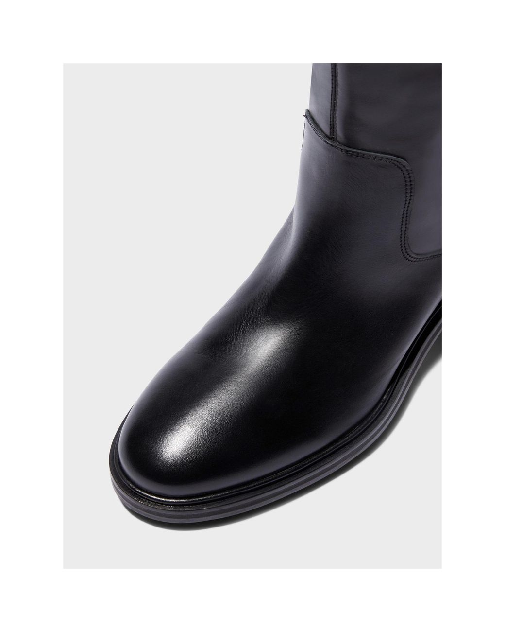 Aeyde Black Solid Color Knee High Boots