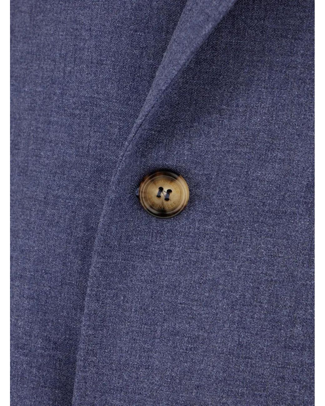 Brunello Cucinelli Blue Long-Sleeve Blazer for men