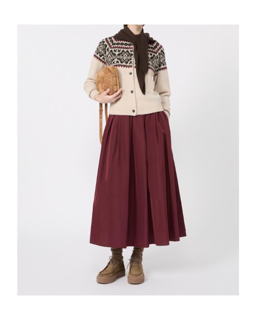 Weekend by Maxmara Purple Long Taffeta Skirt