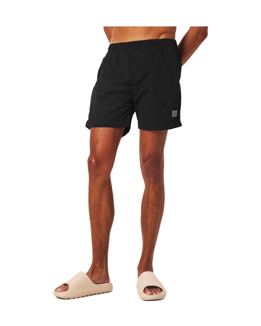 C P Company Black Elasticwaist Casual Shorts for men