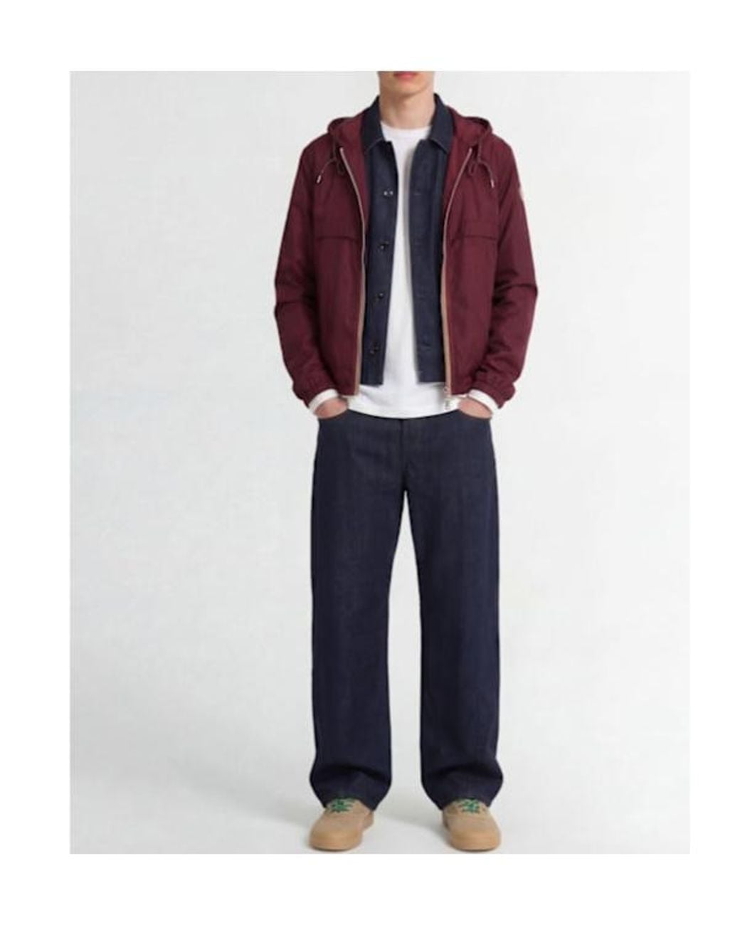 Moncler Purple Nidge Nylon Hooded Casual Jacket for men