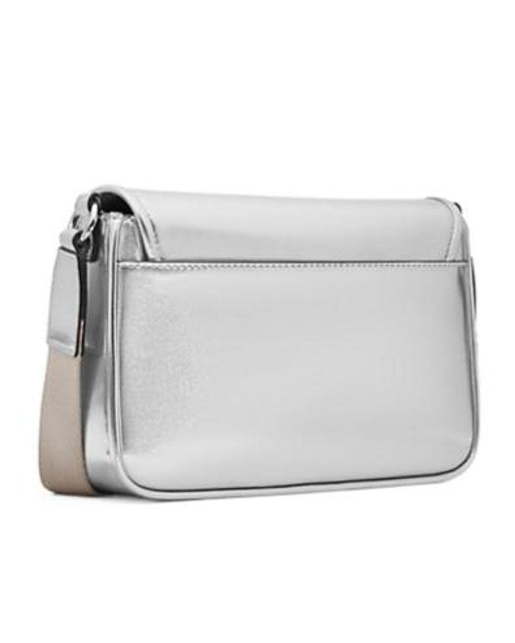Michael Kors Gray Bradshaw Medium Metallic Messenger Bag