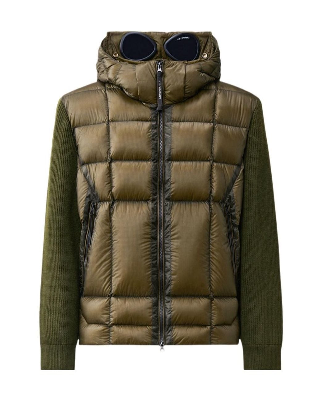 C P Company Green Panelled Down Jacket for men