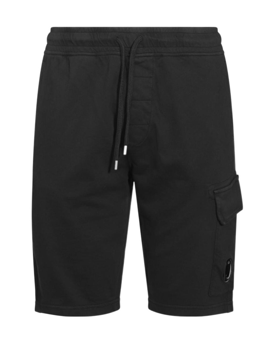 C P Company Black Sweatshirt Style Bermuda Shorts for men