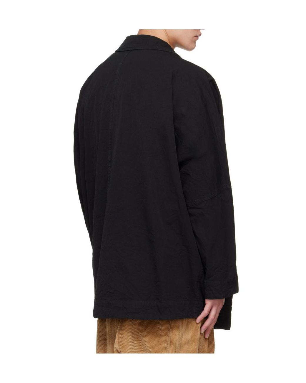 Casey Casey Black Double Cot Weiping Jacket for men