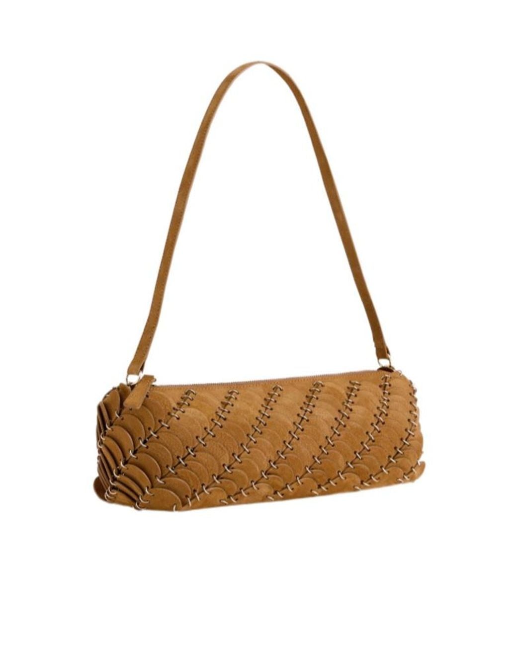 Rabanne Metallic Rabanne Baguette Disc Emebellished Shoulder Bag