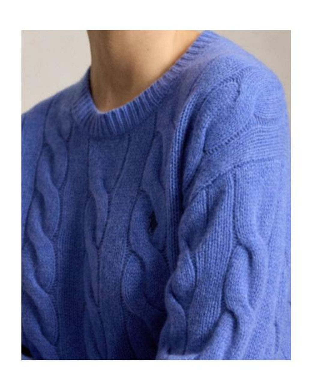 Polo Ralph Lauren Blue Logo Embroidered Cable-Knitted Jumper
