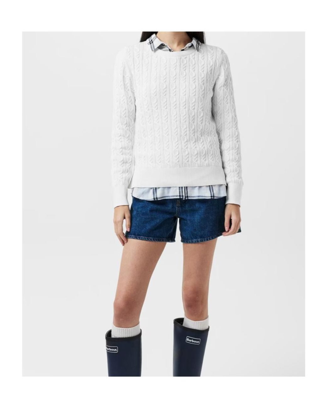 Barbour White Hampton Knit Sweater