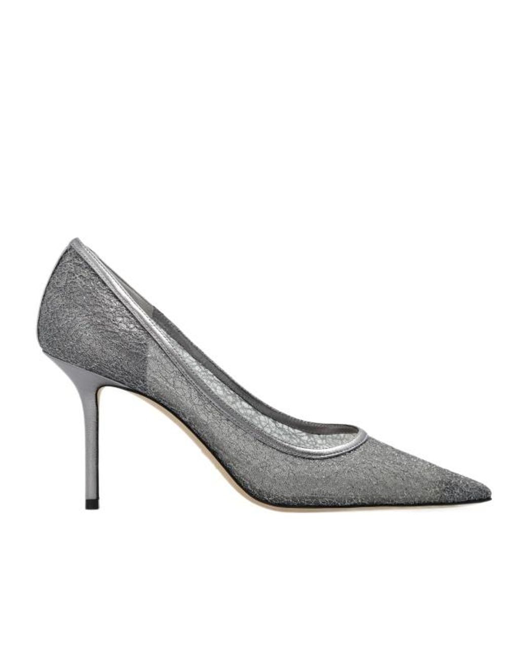 Jimmy Choo Gray Love 85 Candyfloss Glitter Pumps