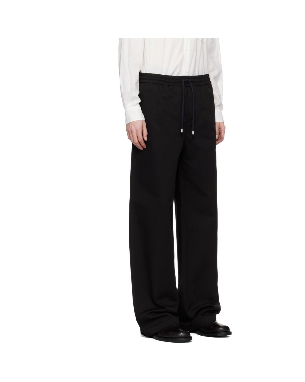 Amiri Black Logo Wide-Leg Pants for men