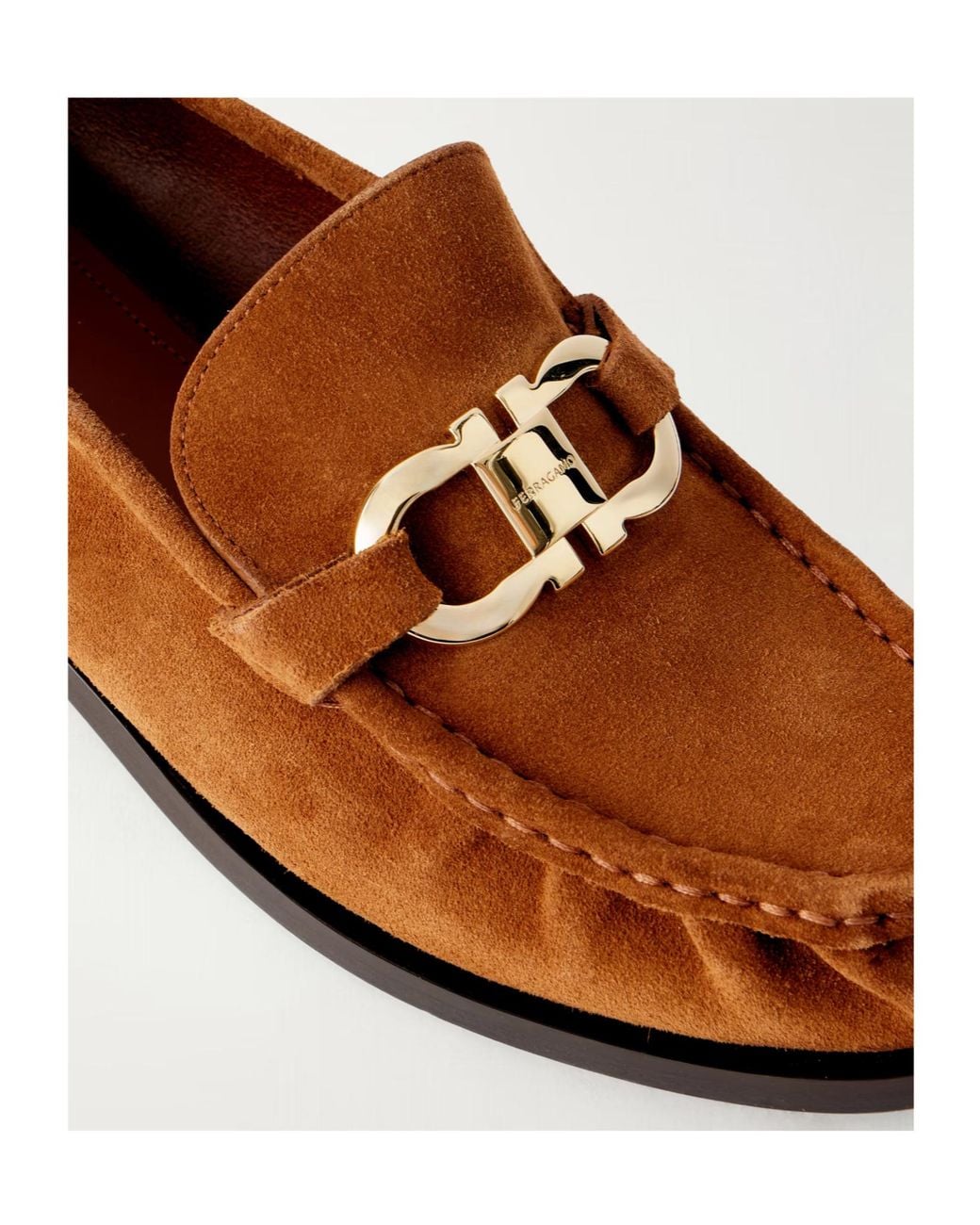 Ferragamo Brown Maryan Suede Loafers