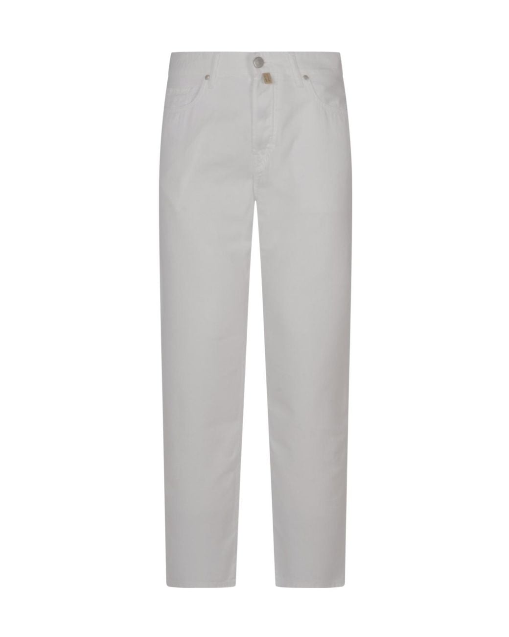 Jacob Cohen Gray Logo Patch Straight-Leg Pants for men