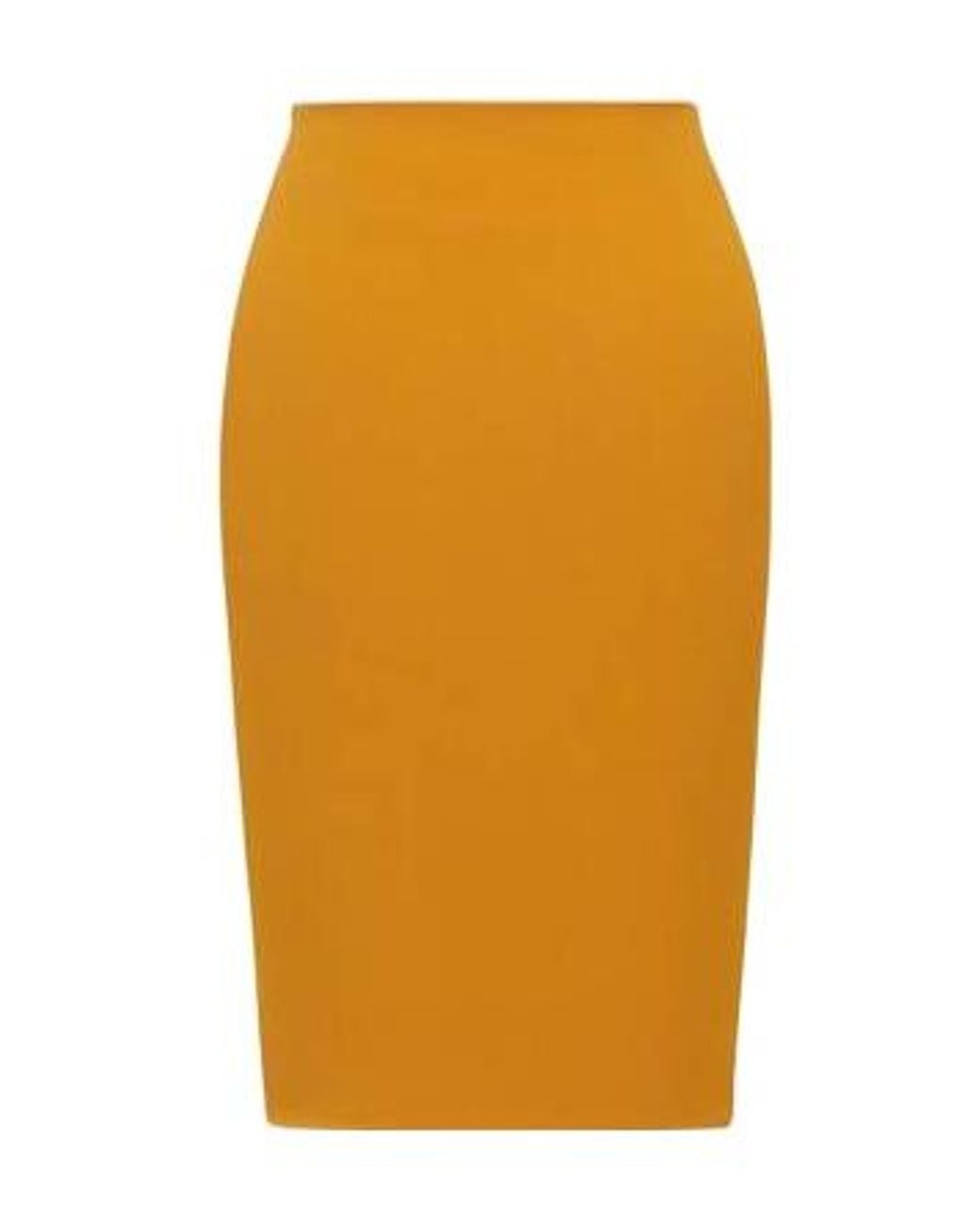 Saint Laurent Orange Mid-Rise Pencil Skirt