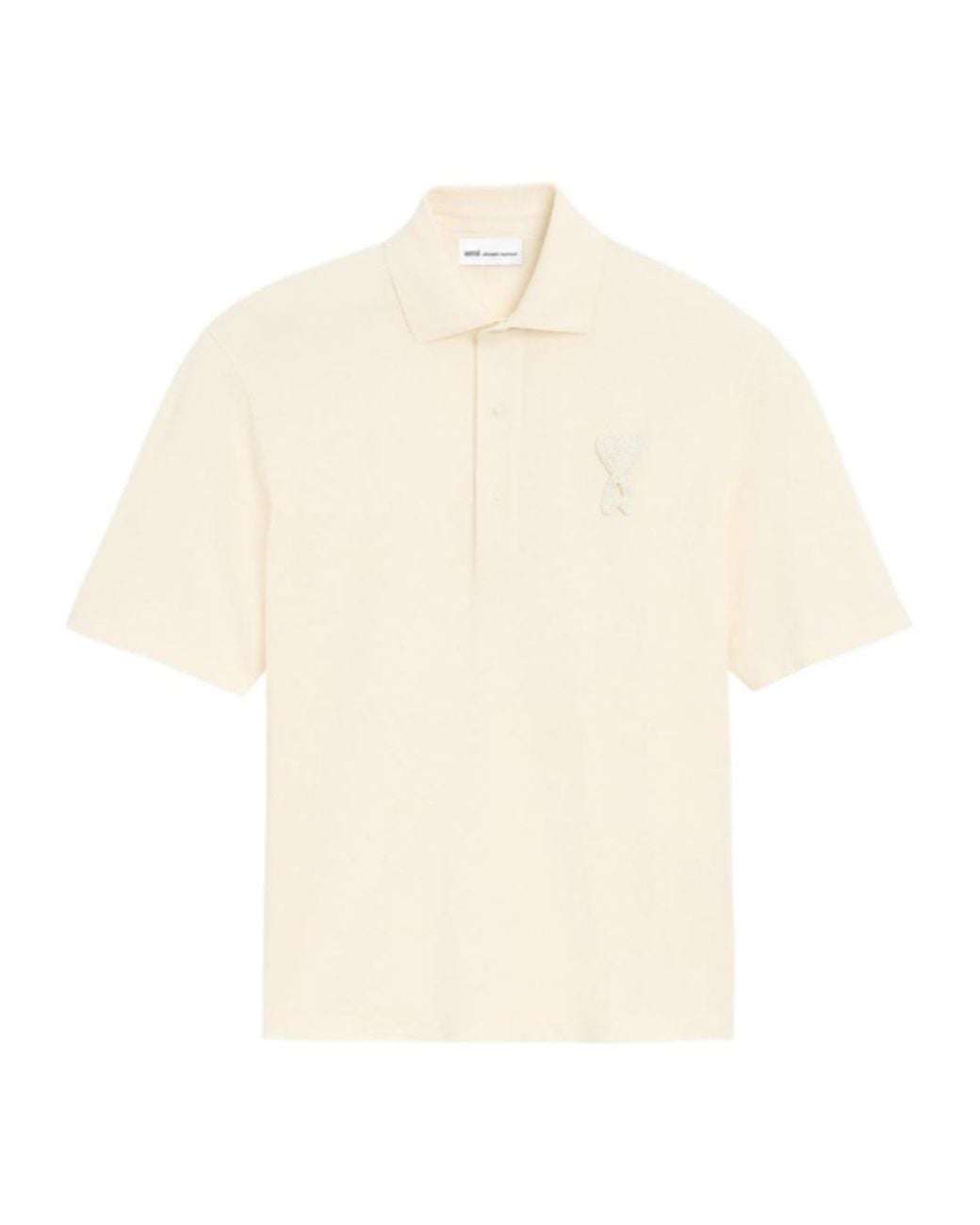 AMI White Ami Ami De Coeur Short-Sleeved Polo Shirt for men