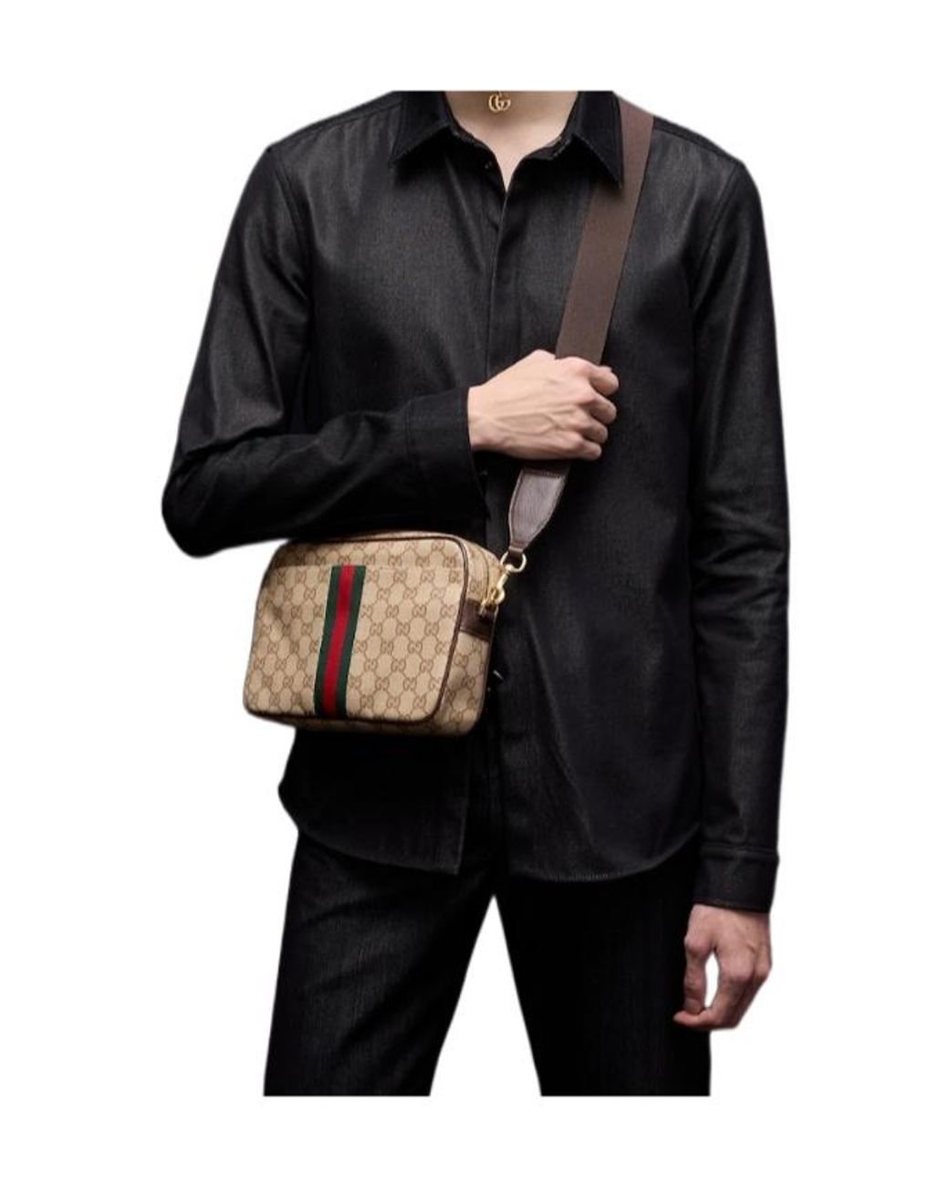 Gucci Multicolor Web Detailed Small Crossbody Bag for men