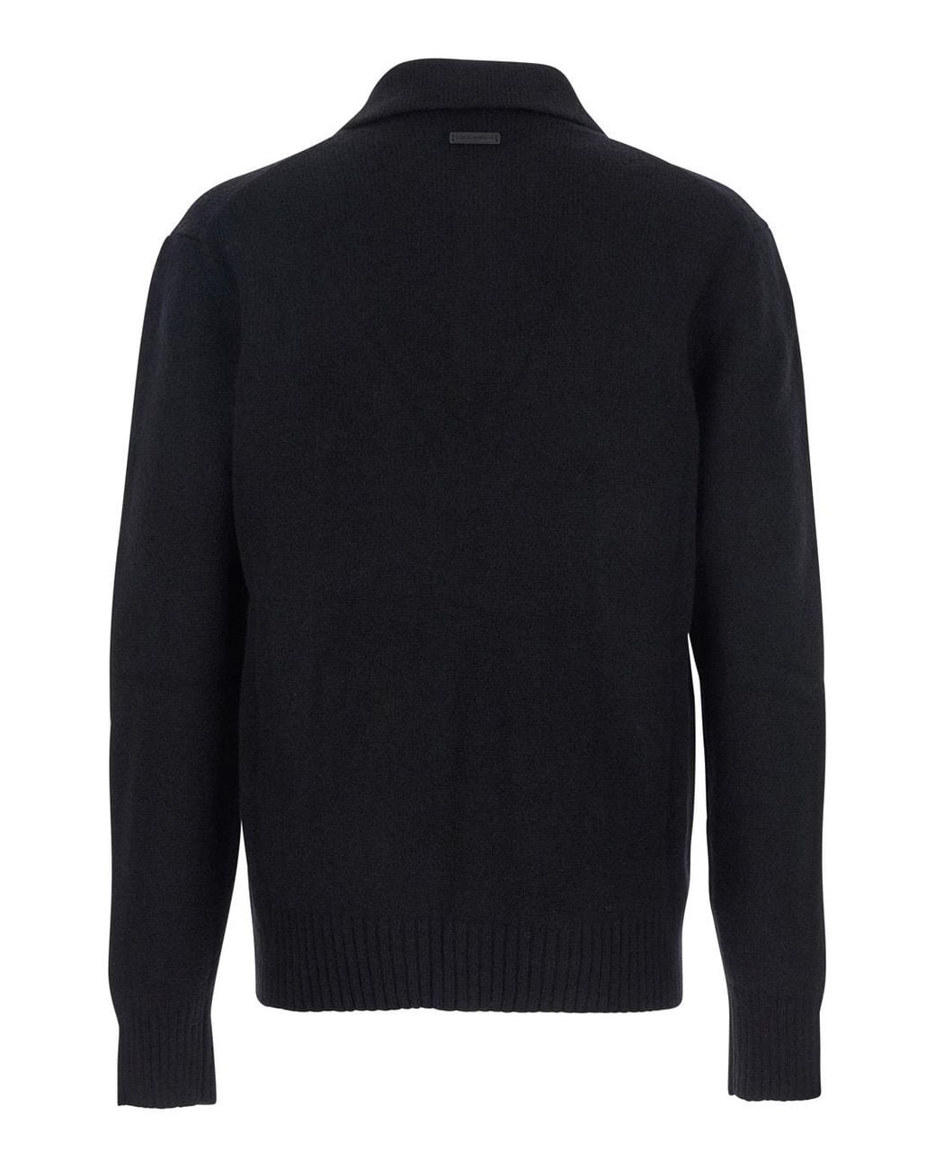 Dolce & Gabbana Blue Long-Sleeved Knitted Jumper for men