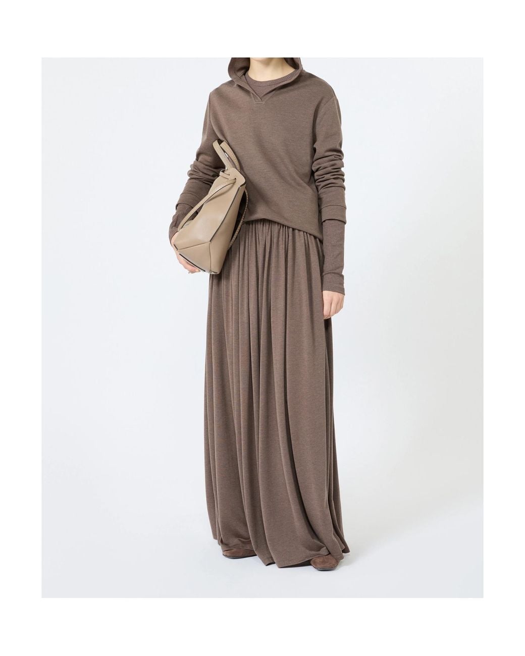 Max Mara Brown Silk-Blend Jersey Sweatshirt