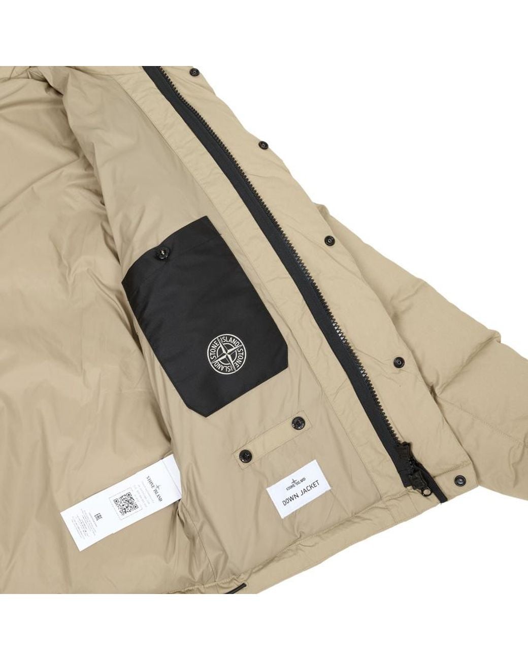 Stone Island Natural Quilted Stand-Collar Down Jacket for men