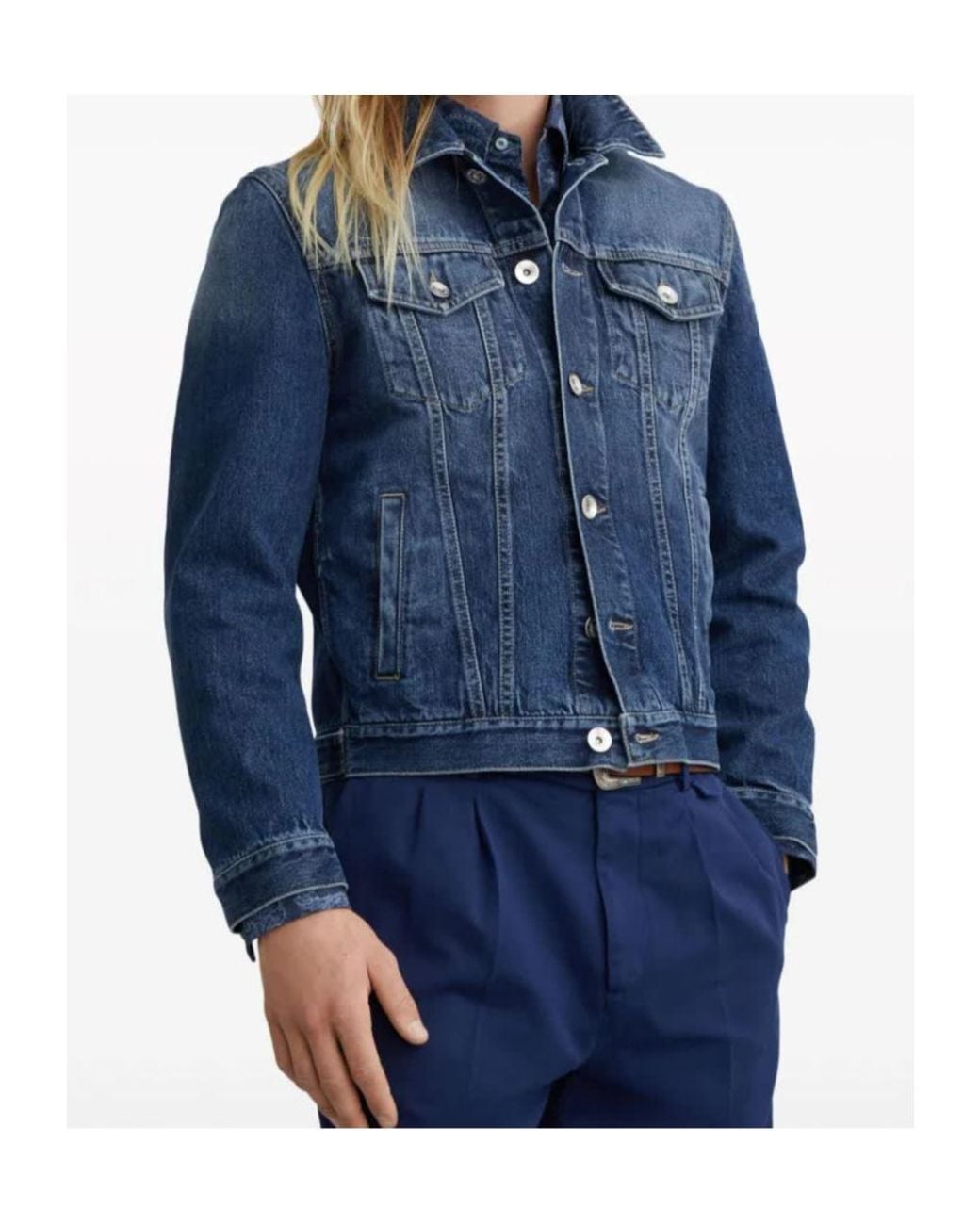 Brunello Cucinelli Blue Striped Wool Jacket for men