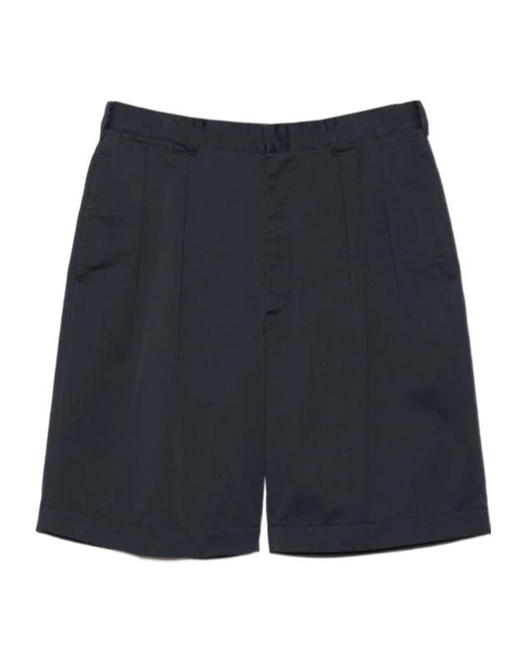 Nanamica Blue Double-Pleated Shorts for men