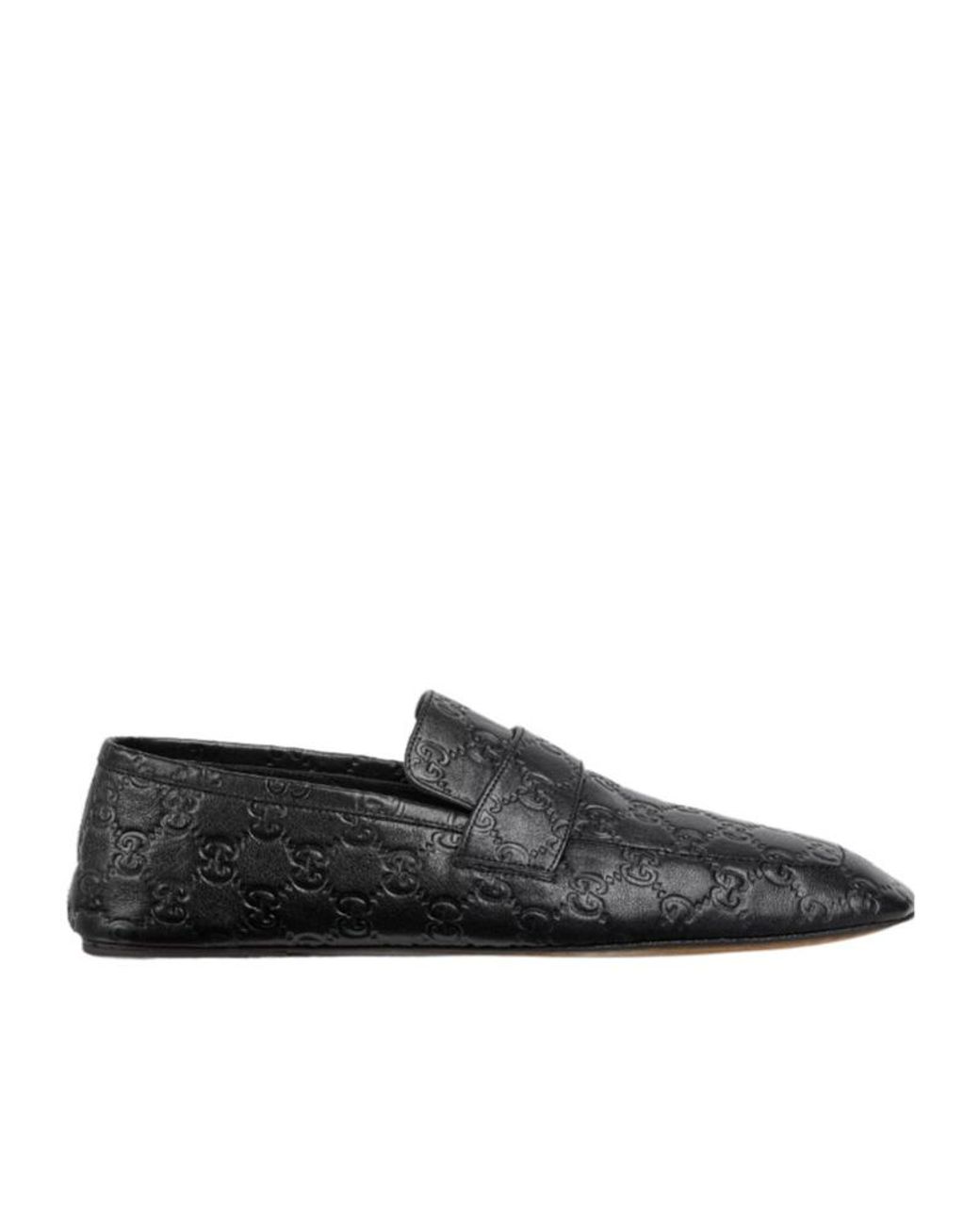 Gucci Black Ragazzo Logo Embossed Loafers for men