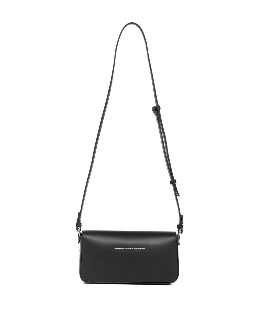 MM6 by Maison Margiela Black Buckle Detailed Small Shoulder Bag for men