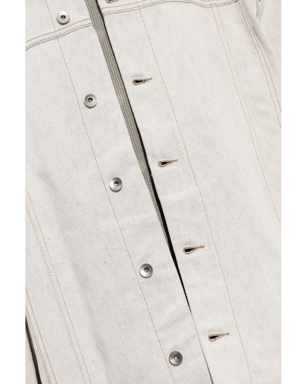 Rick Owens White Strap-Detailed Buttoned Lightweight Jacket for men