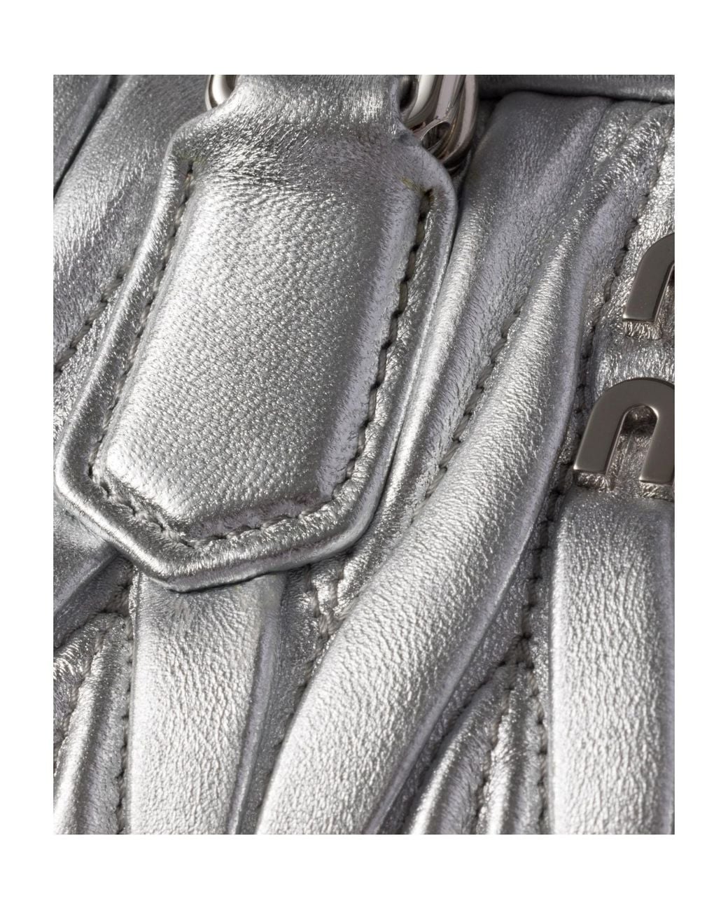 Miu Miu Metallic Arcadie Matelassé Nappa Leather Mini-Bag