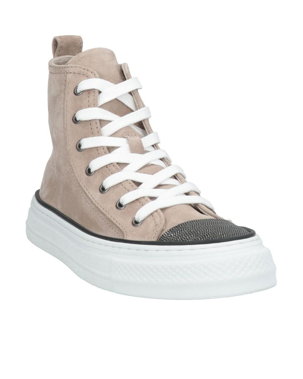 Brunello Cucinelli Gray Round Toe High Top Casual Shoes