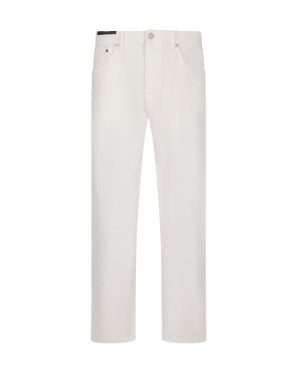 Pt Pantaloni White Straight-Leg Jeans for men