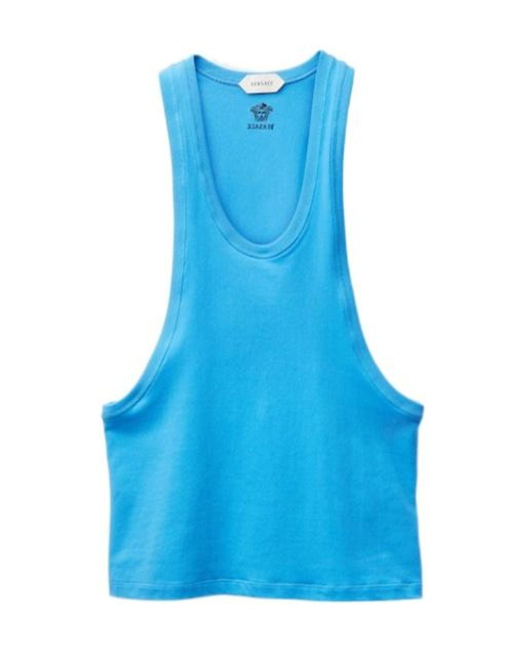 Versace Blue Logo Racerback Vest for men