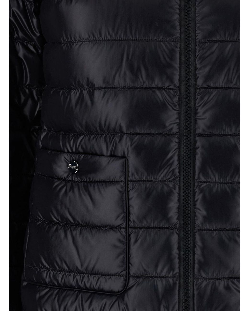 Herno Black Quilted Down Jacket With Raised Collar