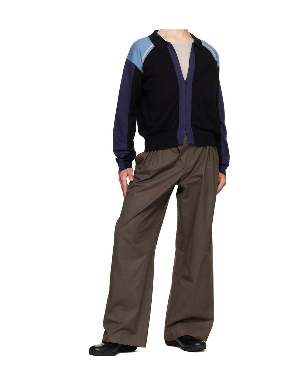 Kiko Kostadinov Blue Long-Sleeved Zip-Up Cardigan for men