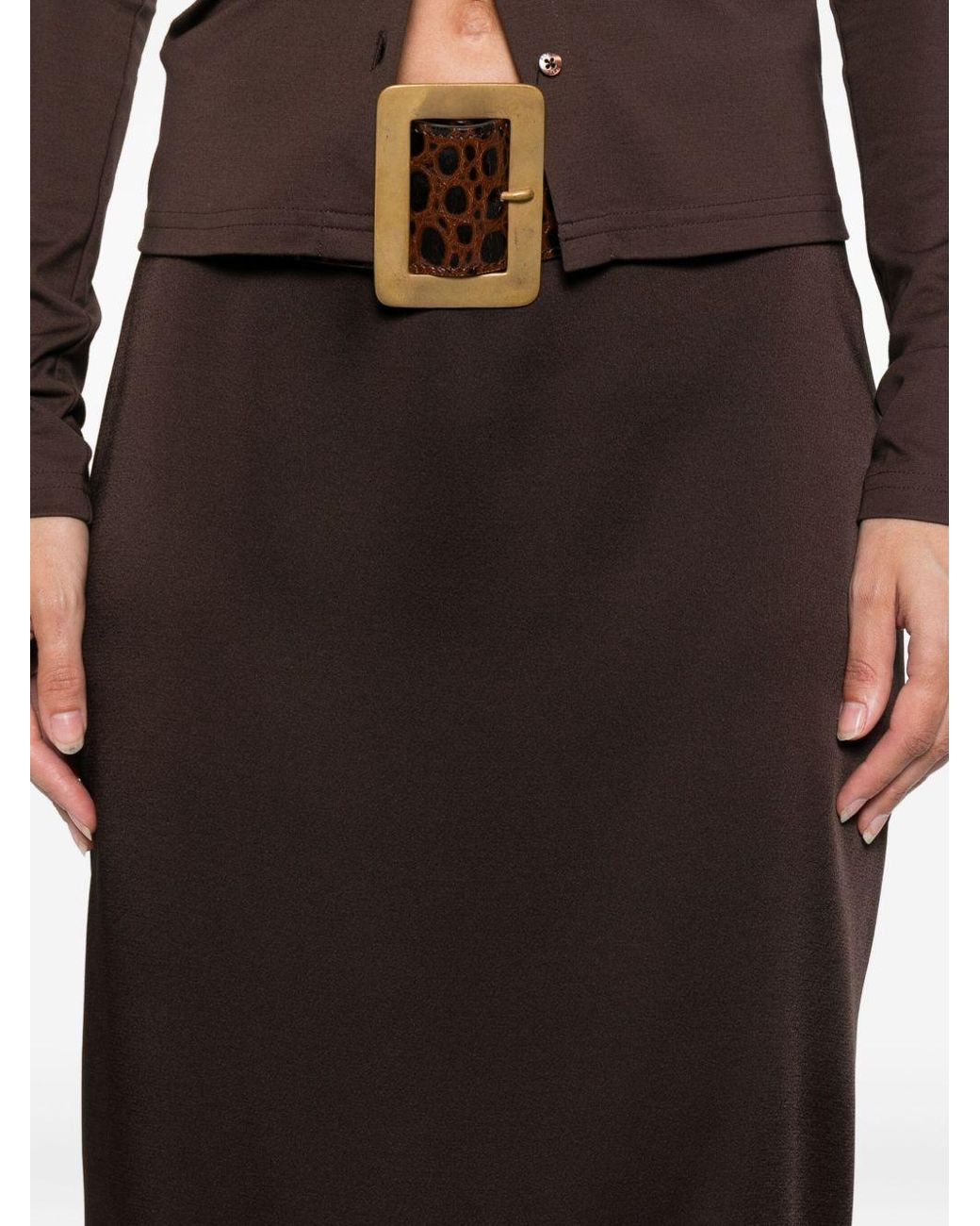 Tom Ford Brown Back Slit Pencil Skirt