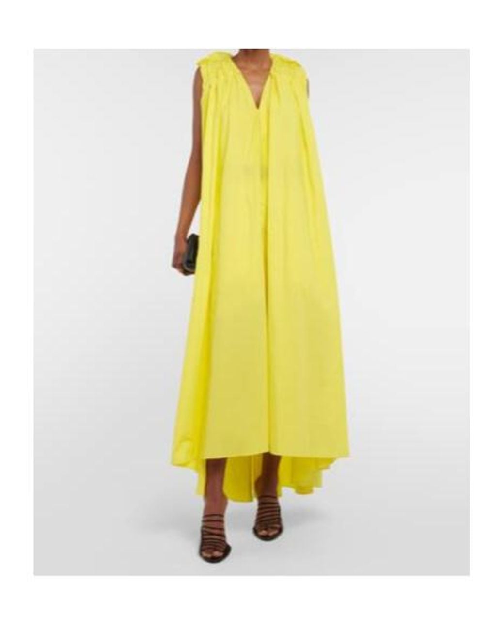 Roksanda Yellow Erosa Cape-Detail Belted Midi Dress