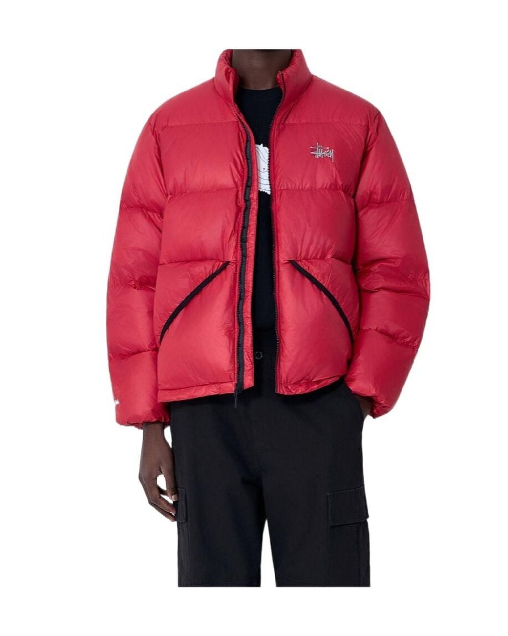 Stussy Red Long-Sleeved Cotton Jacket for men