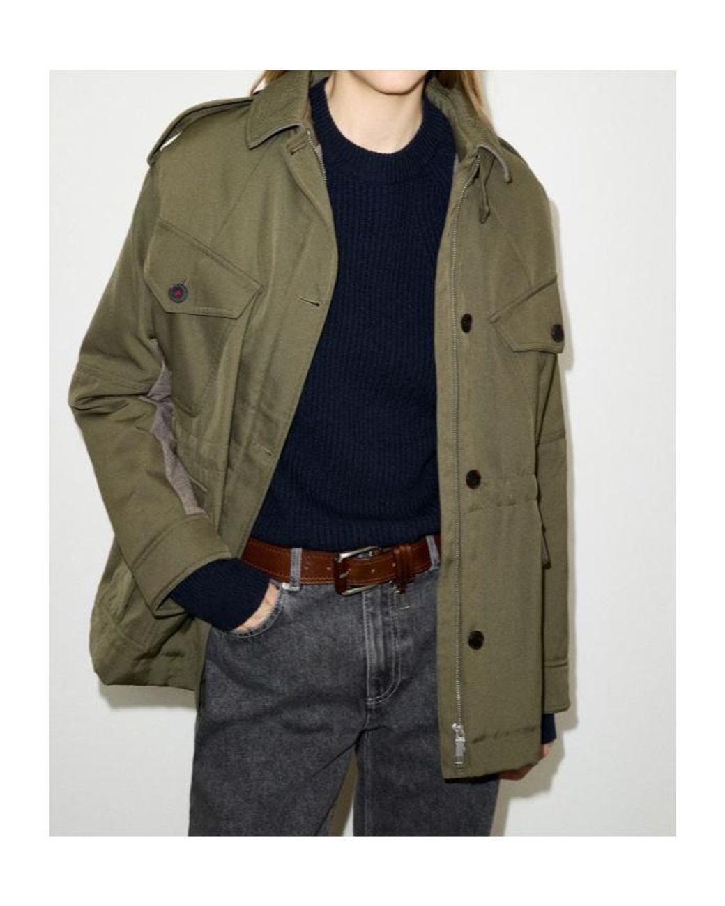 MAX&Co. Green Padded Gabardine Field Jacket