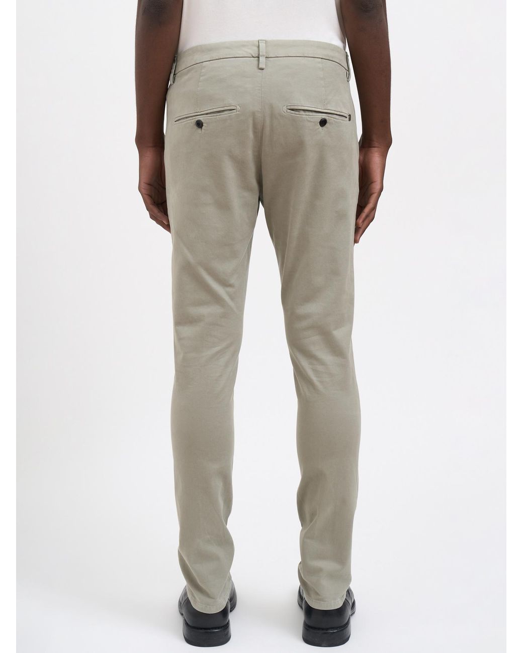 Dondup Gray Tapered-Fit Casual Trousers With Zip Details for men
