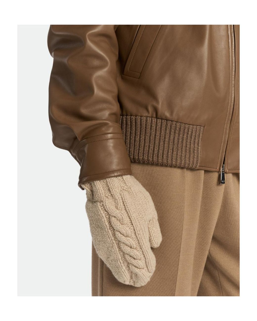 Malo White Cable-Knit Gloves