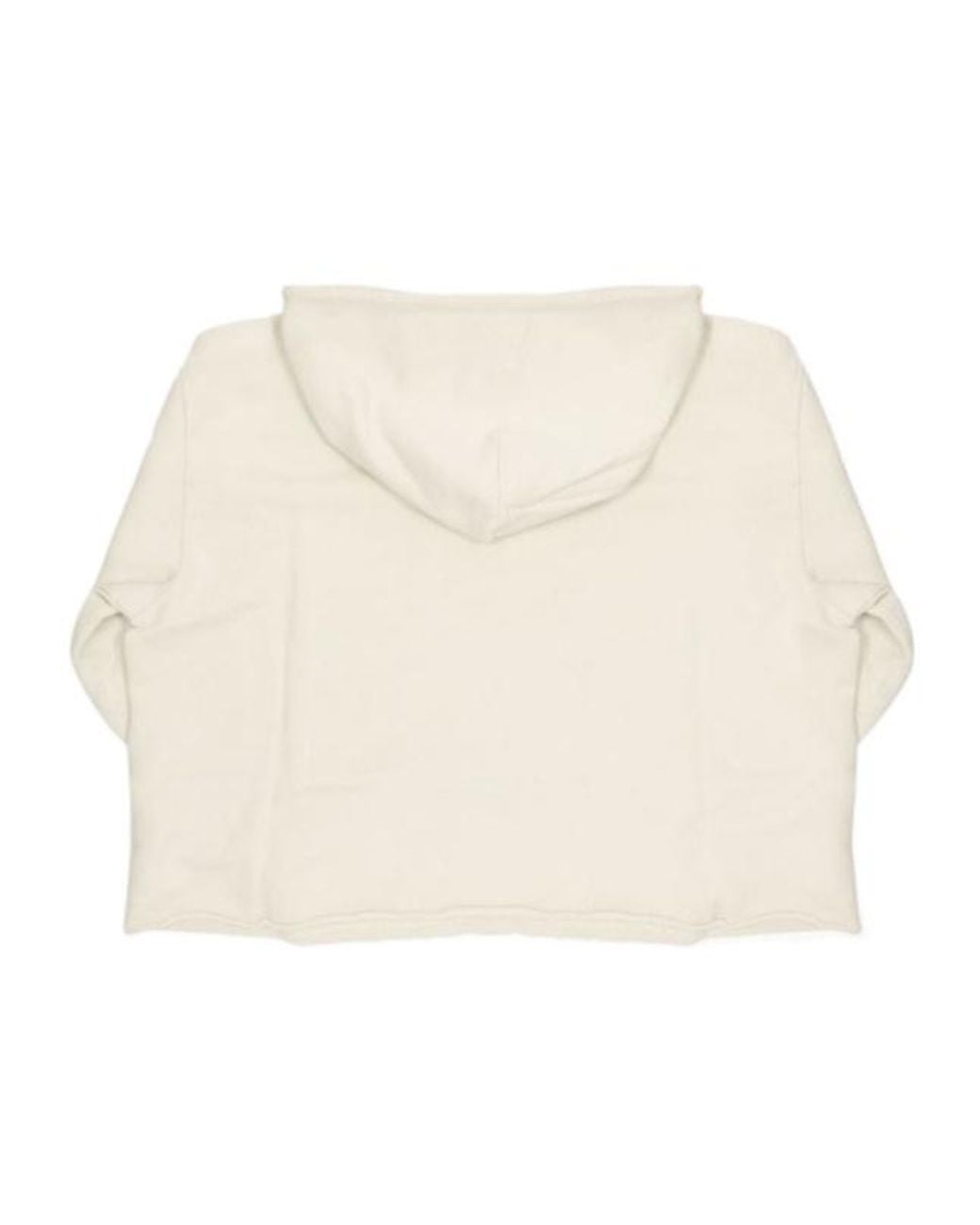 MM6 by Maison Margiela White Cropped Logo Hoodie