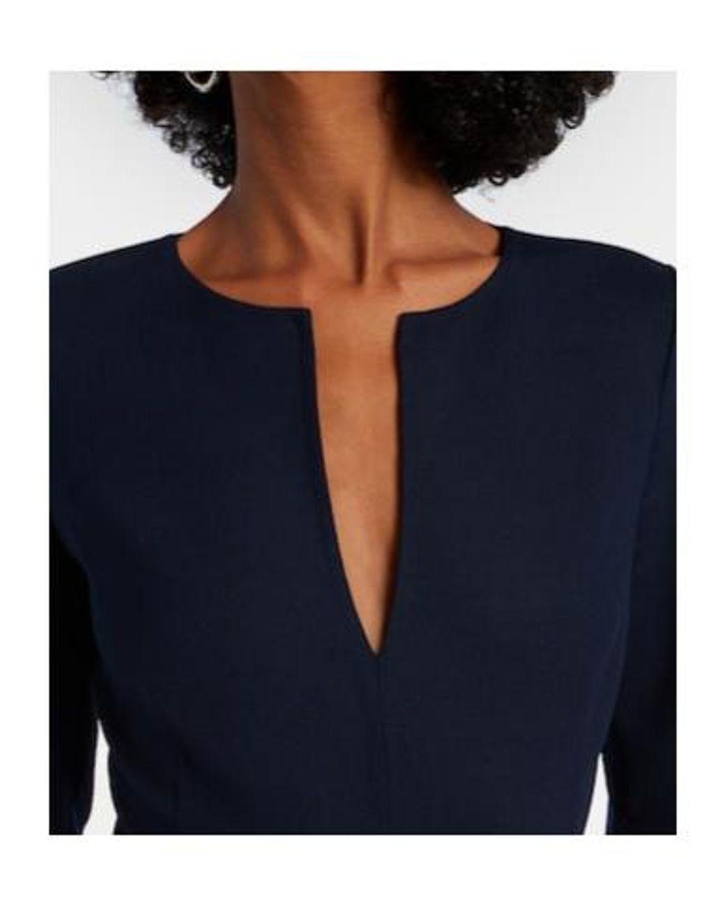 Oscar de la Renta Blue Belted Wool-Blend Midi Dress