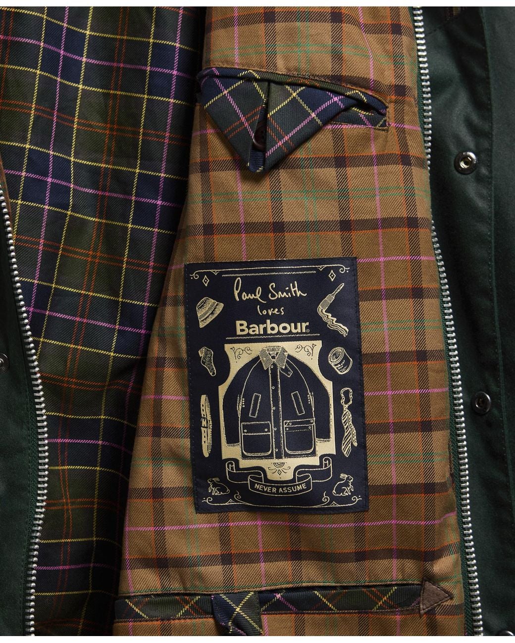Barbour Green X Paul Smith Gamefair Zip-Up Coat for men