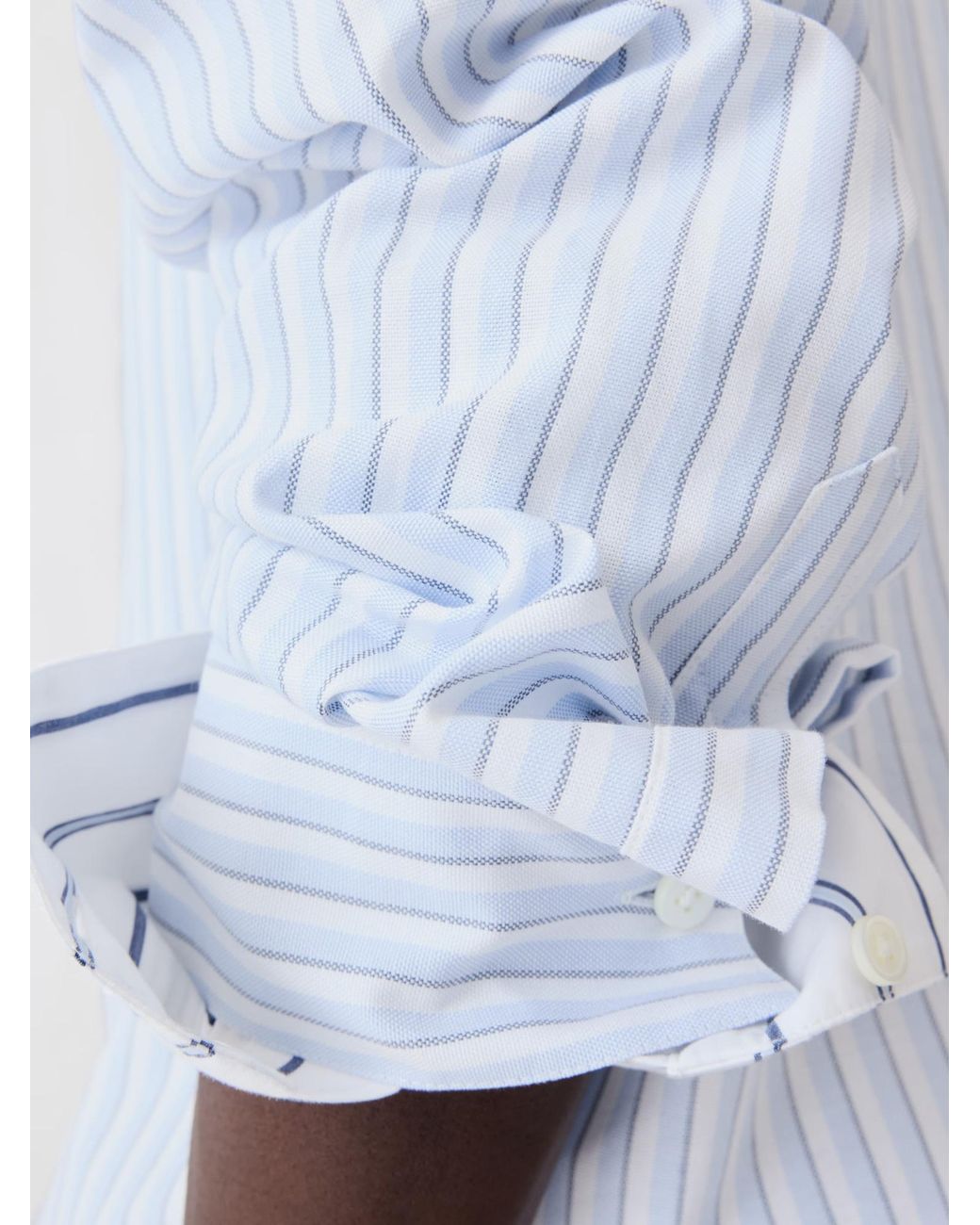 Jacquemus Blue Striped Zip-Up Long-Sleeve Shirt for men